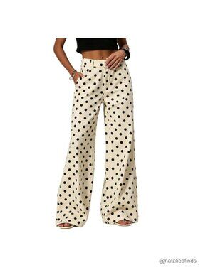 Y2K Polka Dot Wide Leg Jeans High Waisted Vintage Boyfriend Denim Pants